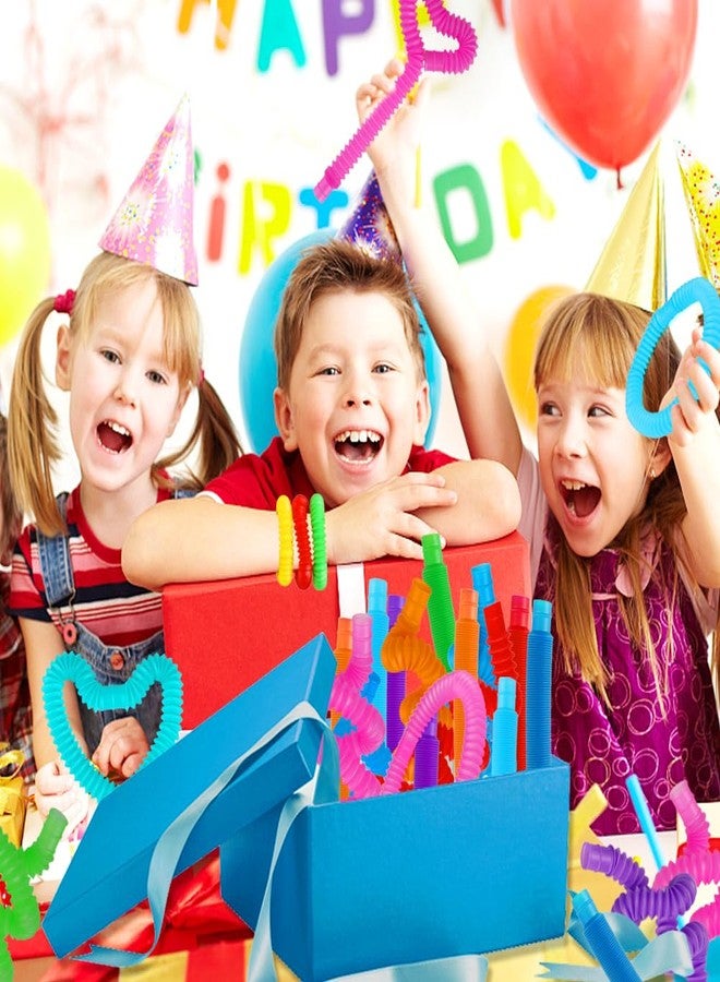 Siwarm 52 Pack Pop Tubes, Sensory Toys Party Favors For Kids 8-12 4-8 Fidget Toys For Anxiety Goodie Bag Stuffers Treasure Box Classroom Prizes Gifts for 3 4 5 6 7 8 9 Year Old Boys Girls Toddlers- 10 Colors - Image 4